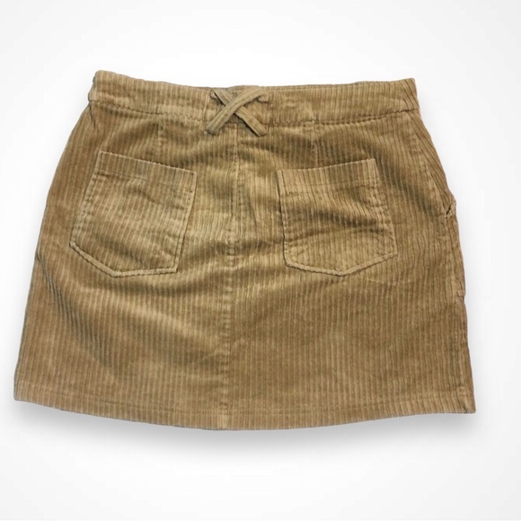 Corduroy Tan Boho Gorpcore Mini Skirt Medium - Picture 2 of 4